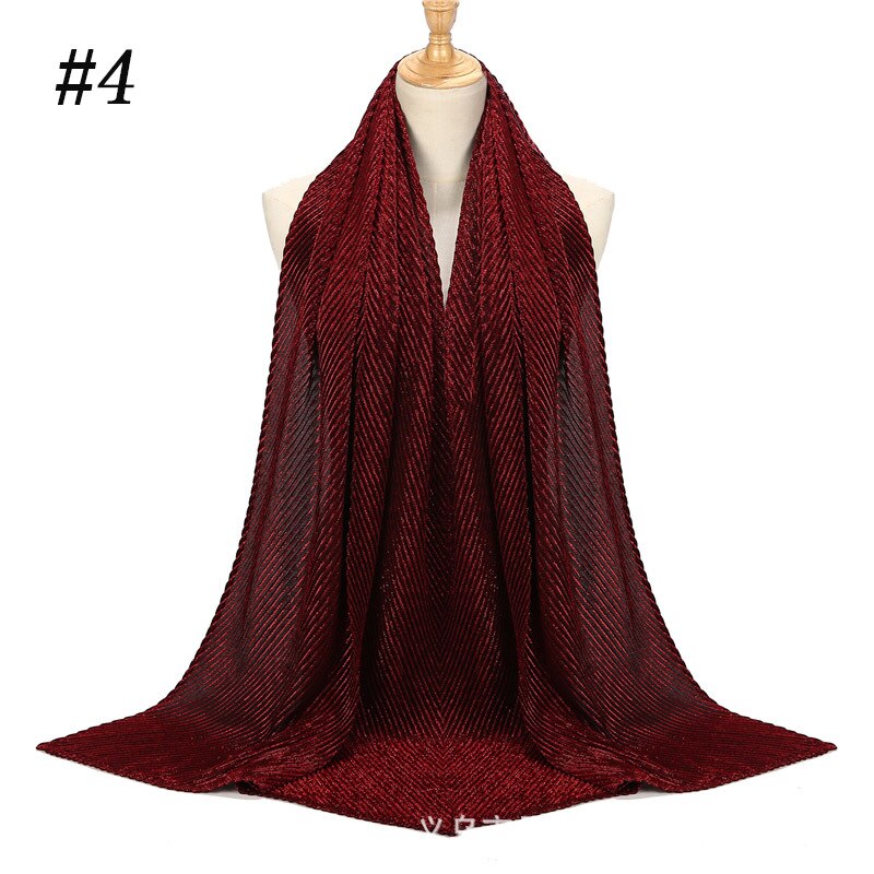 Luksusmerke glitter muslimsk islamsk sjal instant hodeskjerf vanlig omslag foulard dubai hijab femme musulman skjerf turban for kvinner: 4