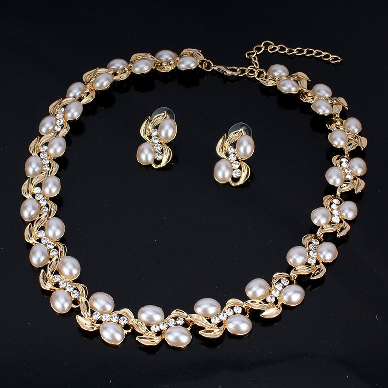 Jiayijiaduo Africano Conjunto De Jóias de Casamento para As Mulheres Nupcial Jóias Da Cor do Ouro Colar Brinco Set dropshipping