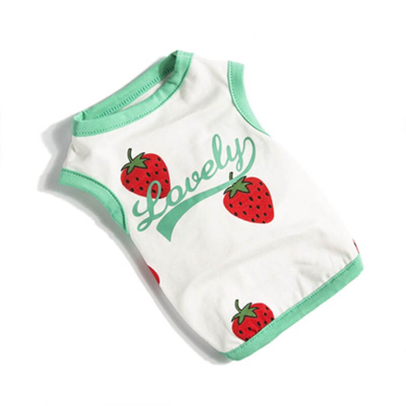 Pet Dog Clothes Spring Pet Shirt Clothing For Small Medium Dogs Costume Strawberry Puppy Pet Clothes Couple Dog Costume Dress: Vest / L