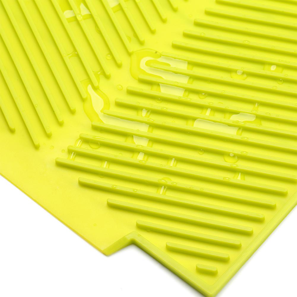 Drain Rack Kitchen Silicone Dish Drainer Tray Large Sink Drying Rack Worktop Organizer Drying Rack for Dishes Tableware: Default Title