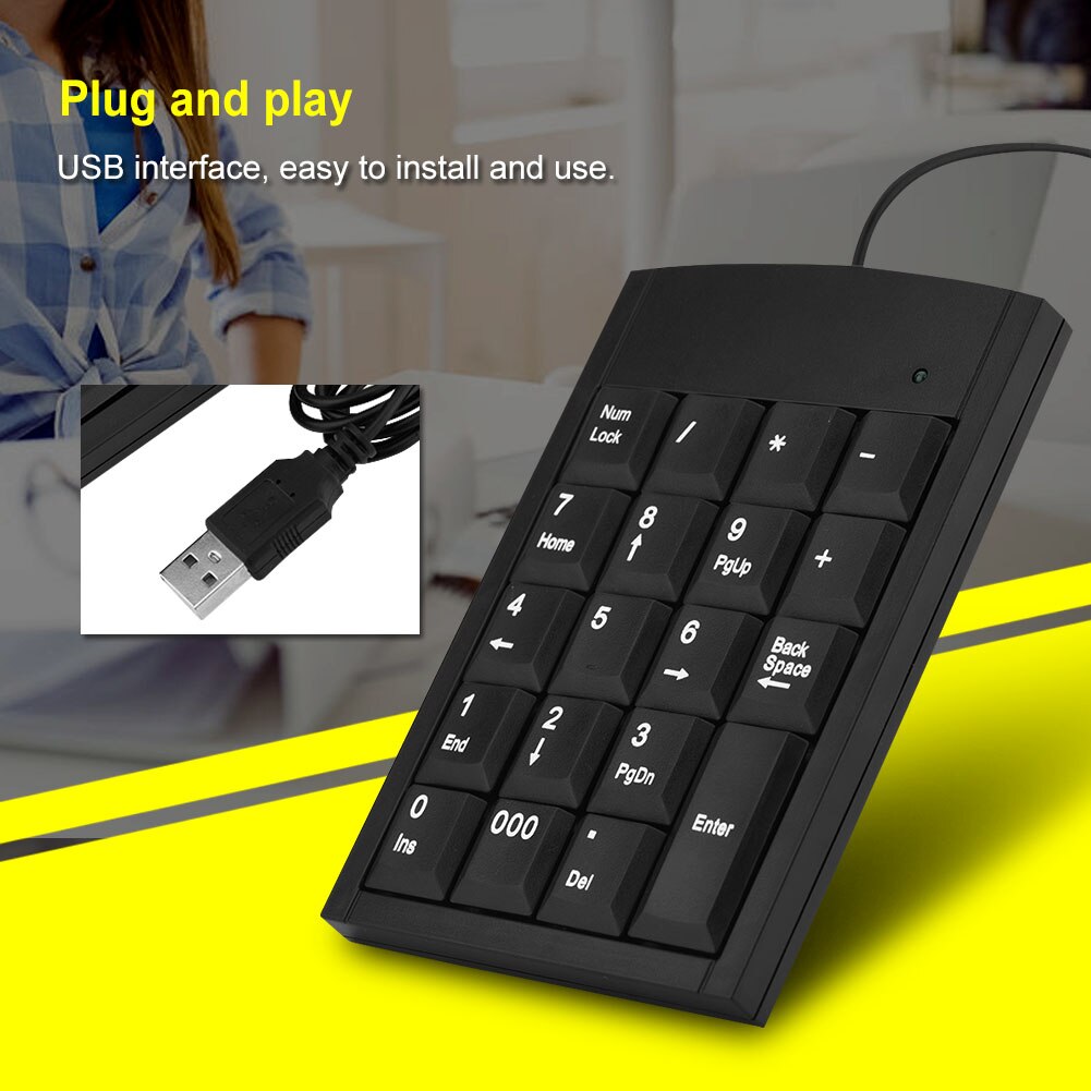 Draagbare mini usb numeriek toetsenbord numeriek toetsenbord 19 toetsen digitaal toetsenbord numeriek toetsenbord voor boekhouding kassier laptop notebook tablets
