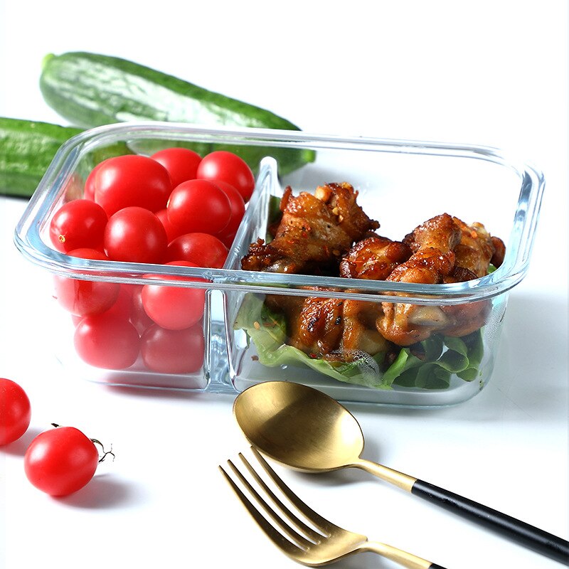 Microwave Special Glass Lunch Box Lunch Box with Lid Refrigerator Fruit Box Fresh Box Office Worker Heating Lunch Bowl
