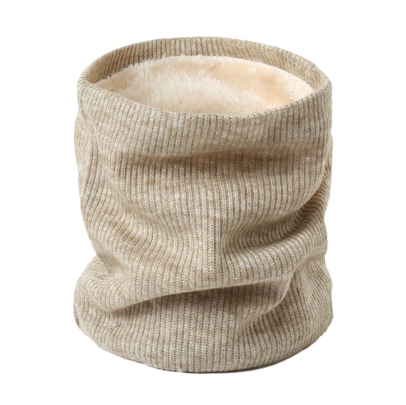 hiver femmes écharpe tricot foulard dame foulards anneau femme foulard cachemire imitation peluche hommes masque col écharpes: Beige
