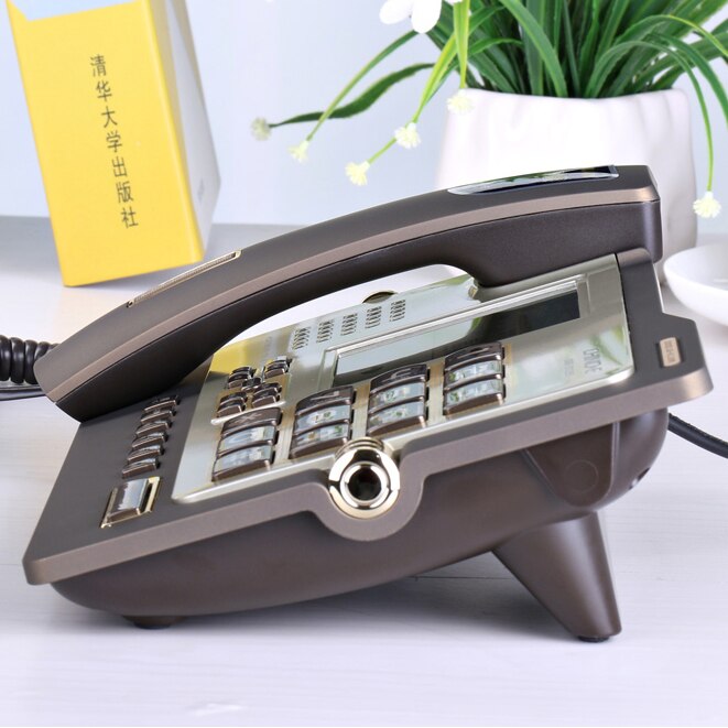 Business fixed Phone Caller ID Telephone PBX Office Phone home landline black coffee mute big LED screen