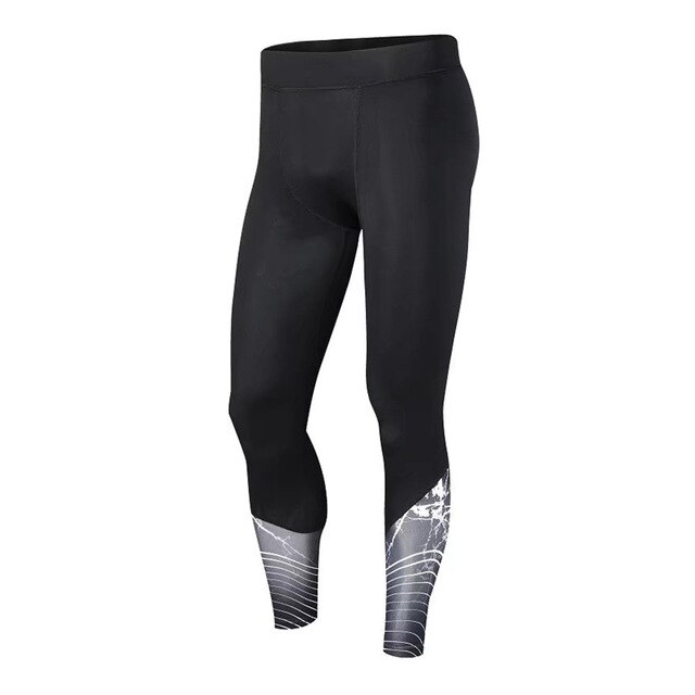 Men Bodybuilding Jogging Leggings Compression Base Layer Pants Workout Sports Soccer Fitness Gym Basketball Shorts 3/4Yoga pant