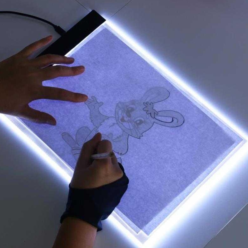 A4 LED Drawing Tablet USB Powered Portable Electronic Art Digital Graphic Pad for Office Caring Computer Supplies