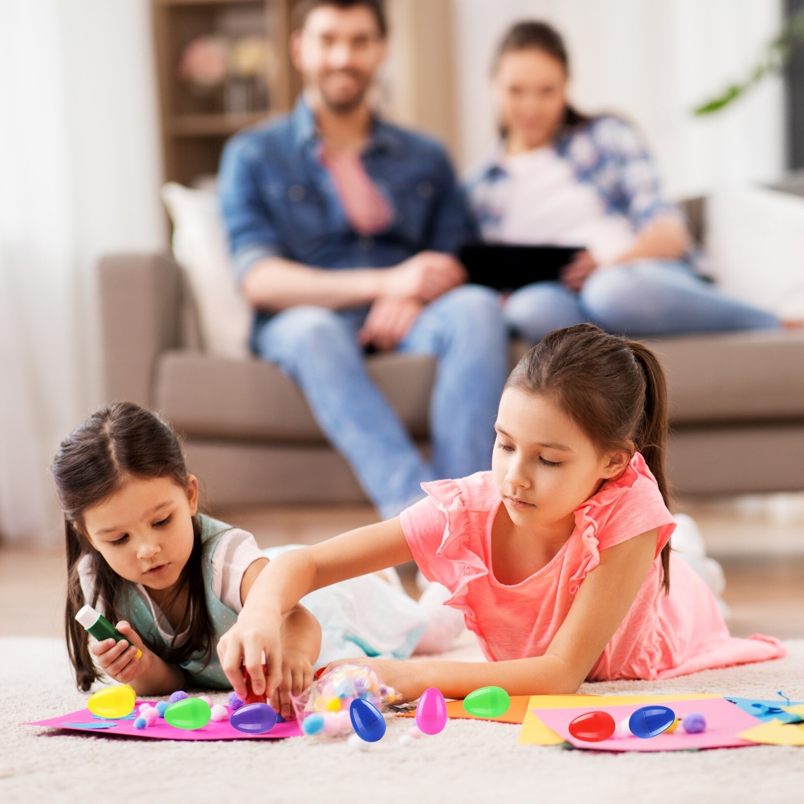 Pasen-Ei Kinderen Diy Schilderij Simulatie Plastic-Eierschaal Versierd-Eieren Schilderen Ei Pasen Feestartikelen Home decor