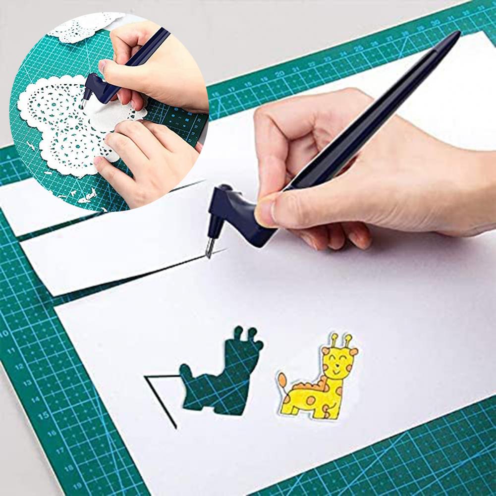 Carving Pen Innovative Convenient 360 Degree Rotatable Craft Paper Scrapbooking Stencil Cutter Craft Cutting Tool for Home
