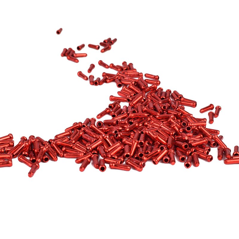 Tapones para el extremo del Cable de la bicicleta, tapas para los extremos del Cable de la bicicleta de montaña, accesorios para bicicletas de montaña, 100 Uds.: 100pcs red