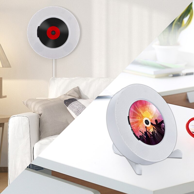 Bärbar väggmonterbar bluetooth cd-spelare usb-enhet ledd display hifi-högtalare o med fjärrkontroll inbyggd fm-radio (eu pl