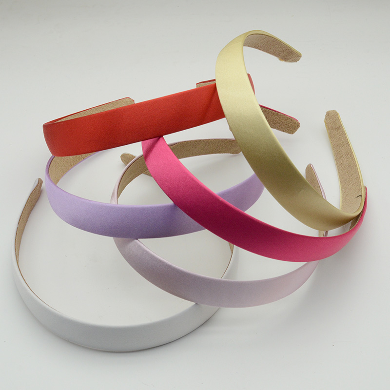 10PCS 20mm Satin Fabric Covered Plain Plastic Hair Headbands for women girls with velvet back for handmade hair accessories