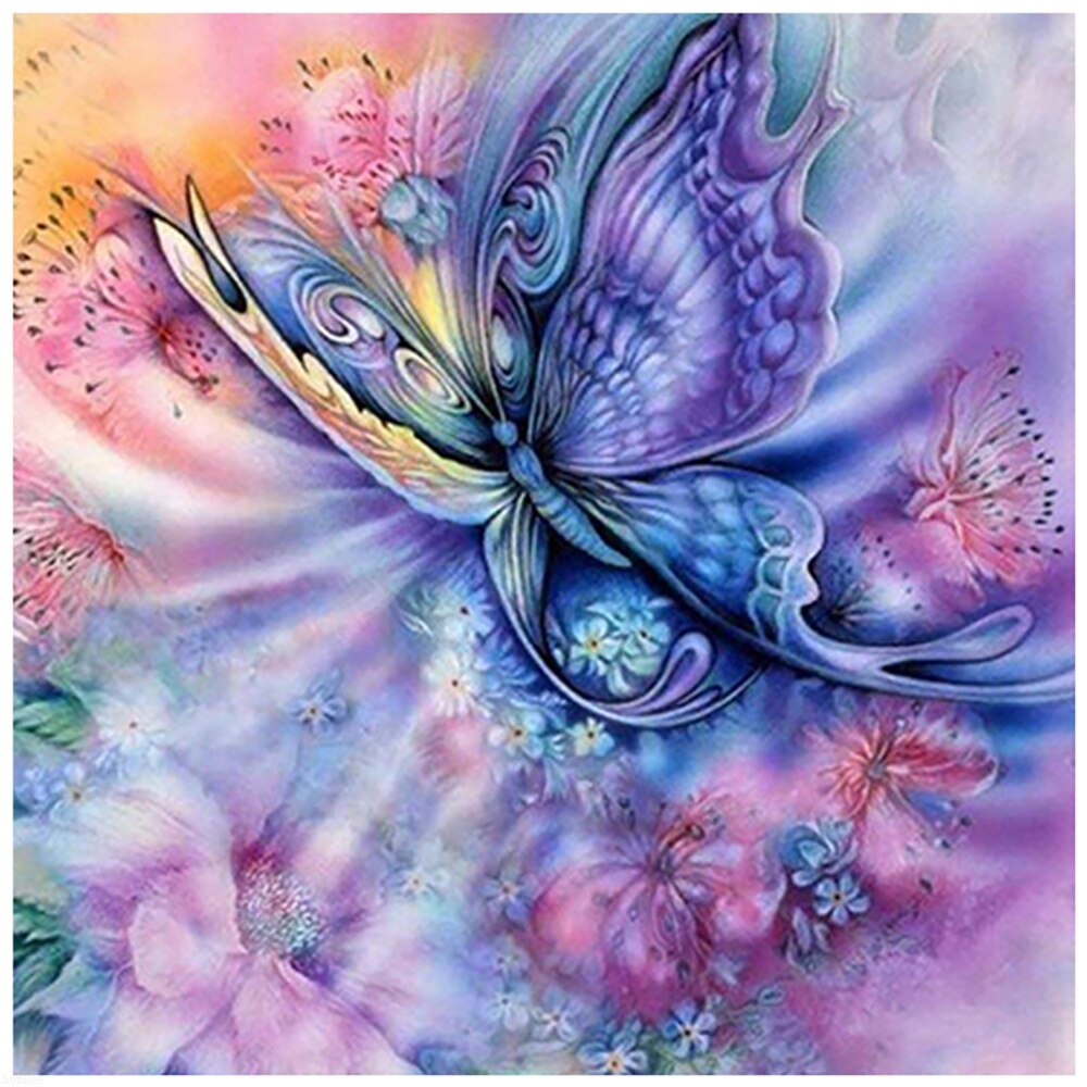 Dream Butterfly Flowers Diamond Painting Colorful 5D DIY Cross Stitch Craft Full Drills Rhinestone Paint Home Wall Decoration 1: Default Title
