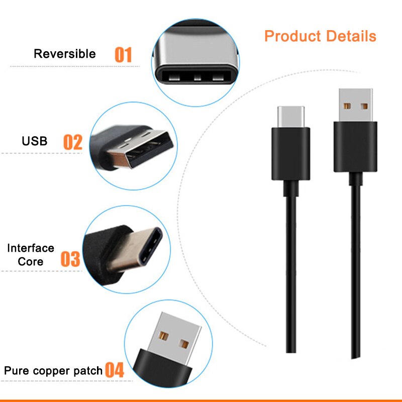 XIAOMI USB Type C câble de charge rapide 120CM fil de charge rapide pour Mi 9 6 5 5S 5C 5X Plus 4C 4S MIX MIX2 MAX2 NOTE 2 3 Redmi pro