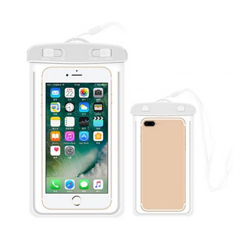 Bolsa luminosa de verano para exteriores, resistente al agua, Gadget para natación, bolsa seca para la playa, funda para teléfono, funda para cámping, esquí, soporte para teléfono móvil: White
