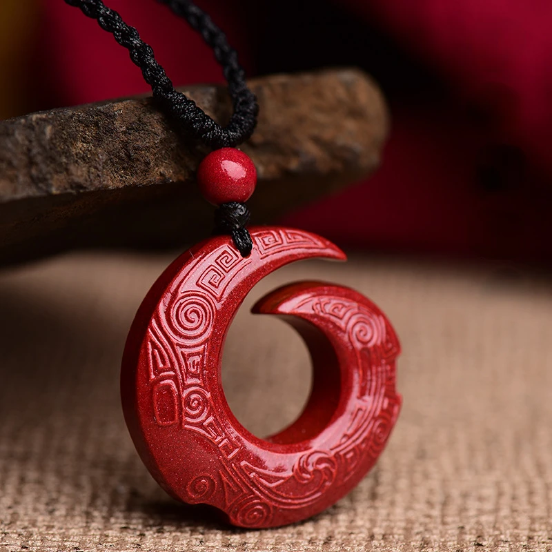 Natural Raw Mineral Cinnabar in Good Times Pendants Purple Gold Sand Necklaces Jewelry Sweaters Chains Jewelry