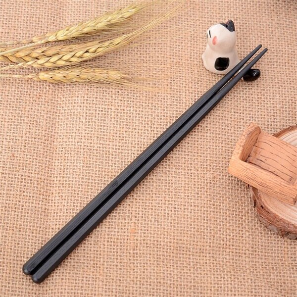 1X Zachte Japanse Sushi Hashi Eetstokjes Lange Legering Sticks Huishouden Keuken Anti Resable Zwart Chop Sticks Servies Voor Keuken: 3