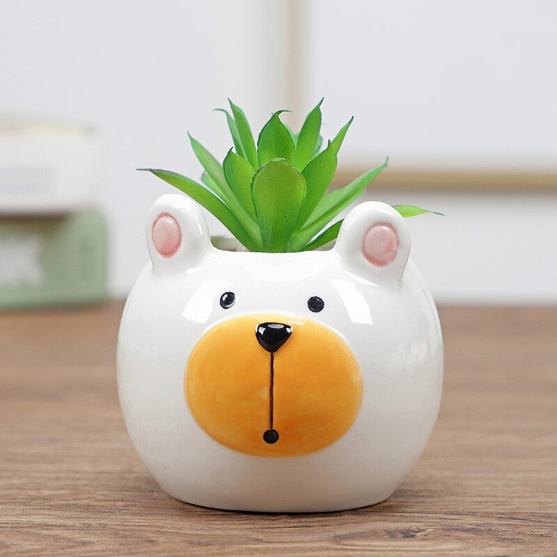 Dessin animé Animal Pot de fleur Pot d'intérieur Succulent plante Pot décoration de la maison artisanat décoration