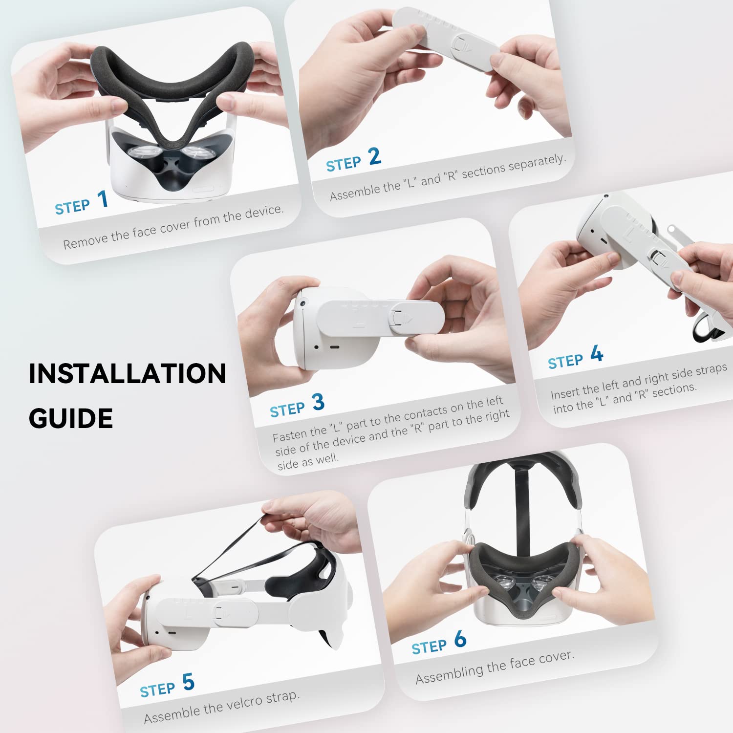 Head Strap Compatible for Meta Oculus Quest 2 Accessories with Head Cushion Replacement for Elite Strap Comfortable Protective