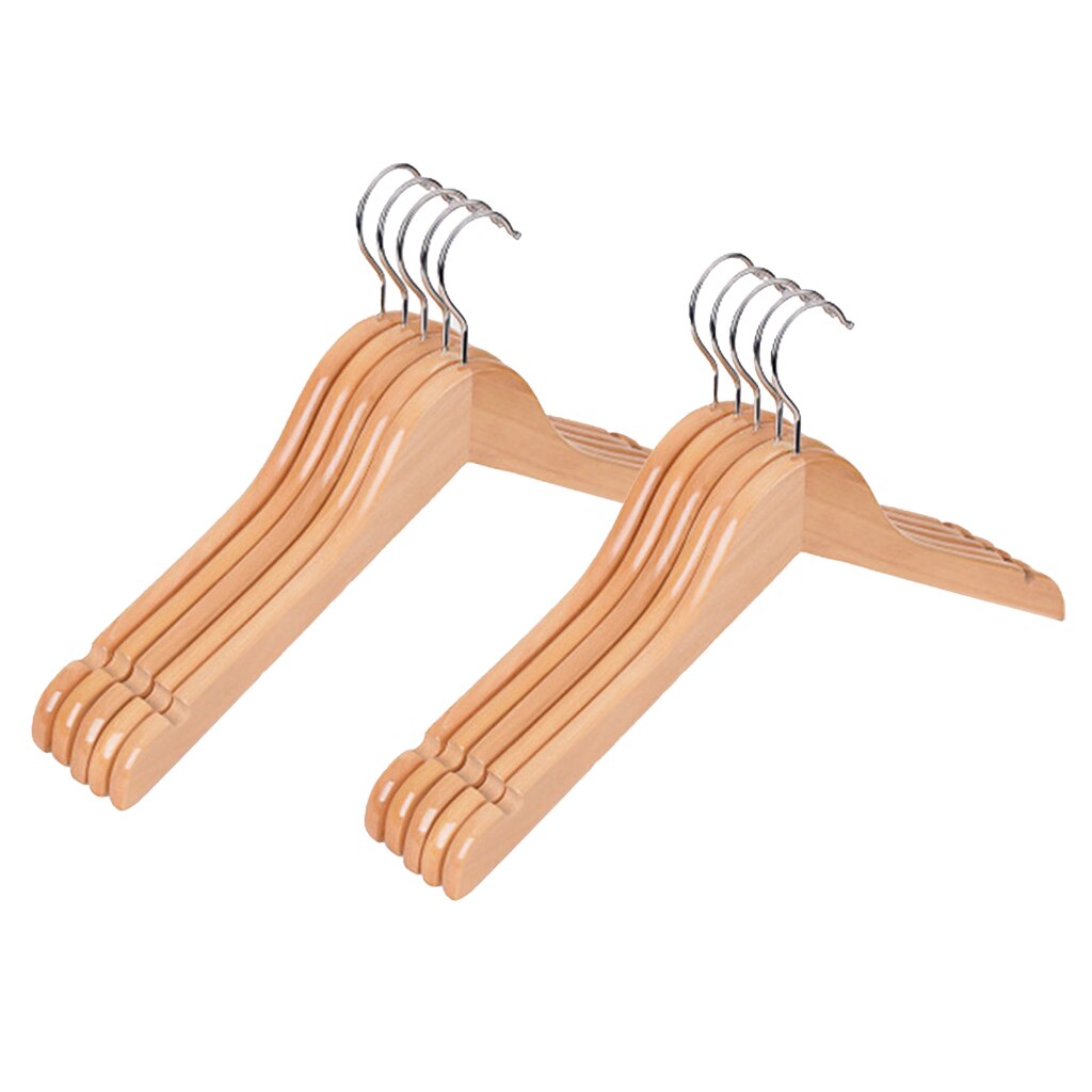 Pack de 10 Uds. De Perchero de madera liso para bebés y niños, Perchero de madera con gancho colgador para ropa, conjunto de 32 cm