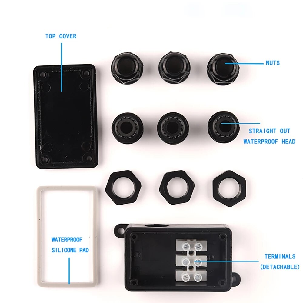 IP66 Elektrische Outdoor Waterdichte Kabel Connector 2/3 Pin Junction Box Voor Lage/Hoge Spanning Tuin Licht Accessoires 41A/450V