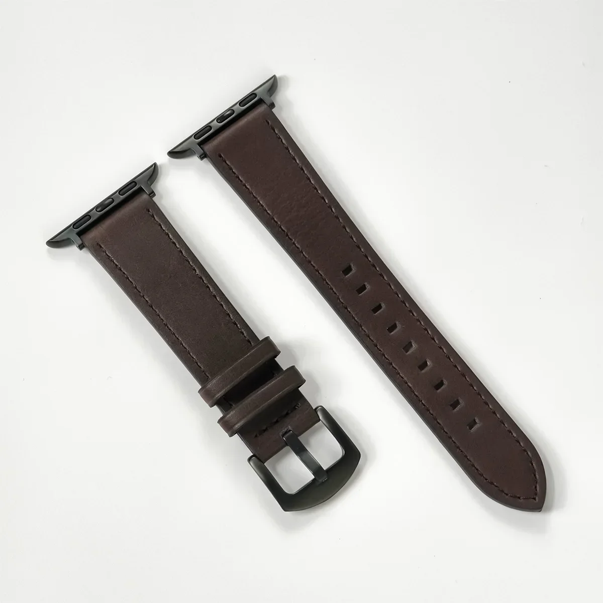 Klockarmband i kalvskinn till apple 5 se 7 klockarmband 8 kvinna 6 man 10 armband till iwatch 9 serien 49mm 44 45 46 42 40 41mm: S / Olivflingor