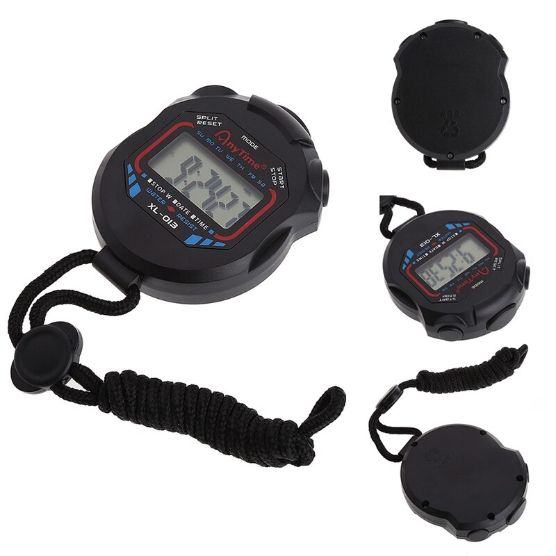 Waterproof Digital Sports Timer Classic Digital Handheld LCD Chronograph Sports Stopwatch Timer w/string