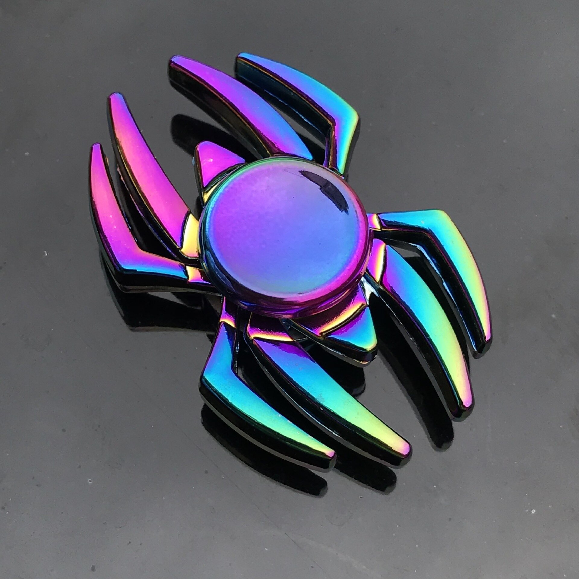 Rainbow Metal Fidget Spinner Toys Stainless Steel Bearing High Speed Stress Relief Spinner ADHD Anxiety Toys for Adult Kid: PURPLE