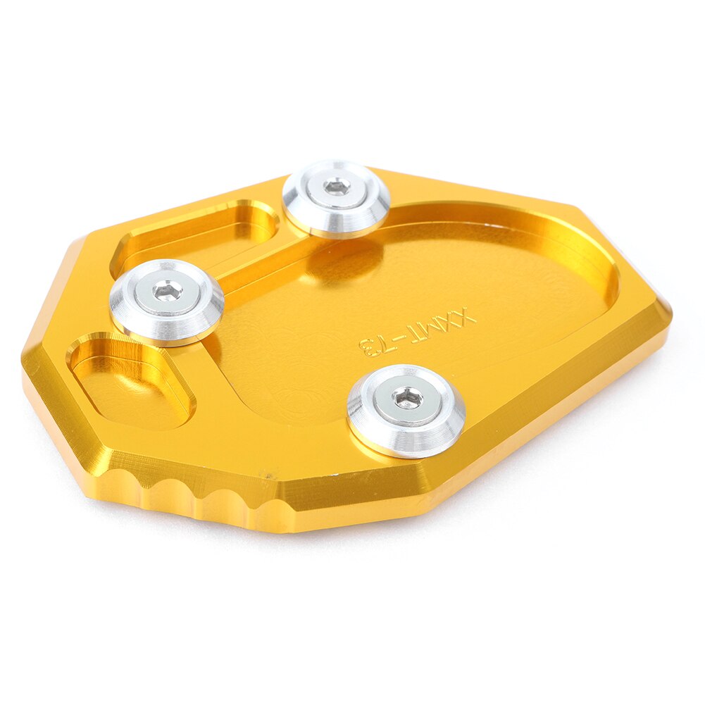 Pata de cabra para motocicleta, extensión de caballete, placa de almohadilla para Yamaha FZ6-S2 ABS FZ6R XJ6 ABS MT-07 Moto Cage Tracer 700 XSR700: Dorado