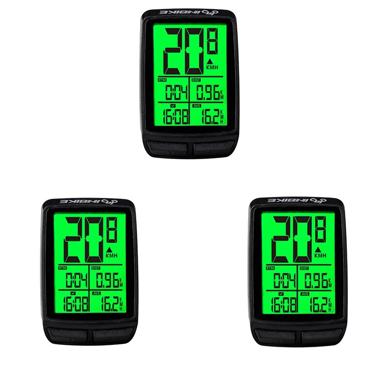 INBIKE Ordinateur De Vélo Sans Fil Étanche VTT Vélo Compteur De Vitesse Vélo LED Compteur Velo Accessoires GPS Cyclocomputer: 3 PCS