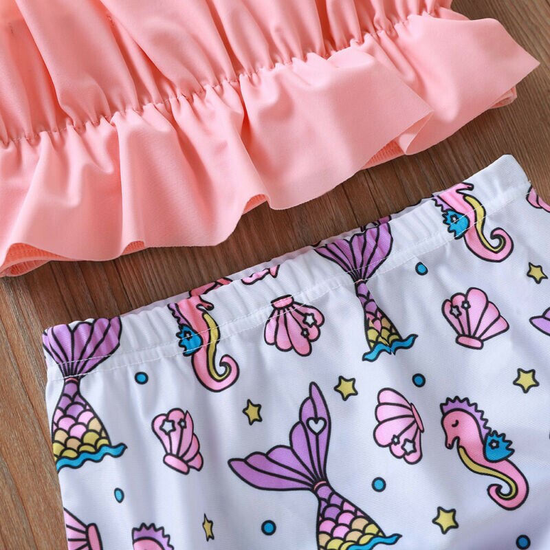 Baby piger badedragt bikini sæt tøj småbørn børn badetøj 2 stk bade strandtøj outfit tøj 3-18 måneder
