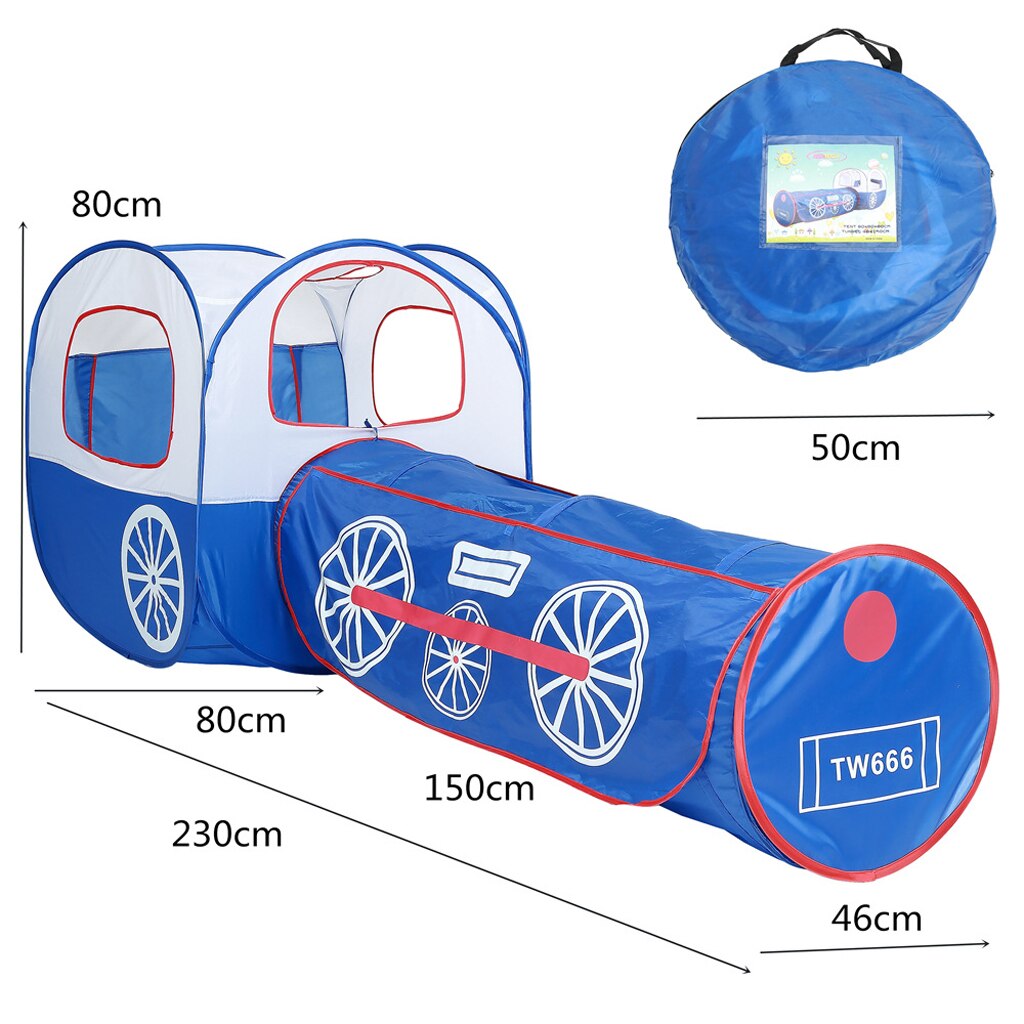 Locomotive Train Play Tent Pop Up Tunnel for Kids Outdoor Indoor Play Houses Hut Game Nursery Playpen