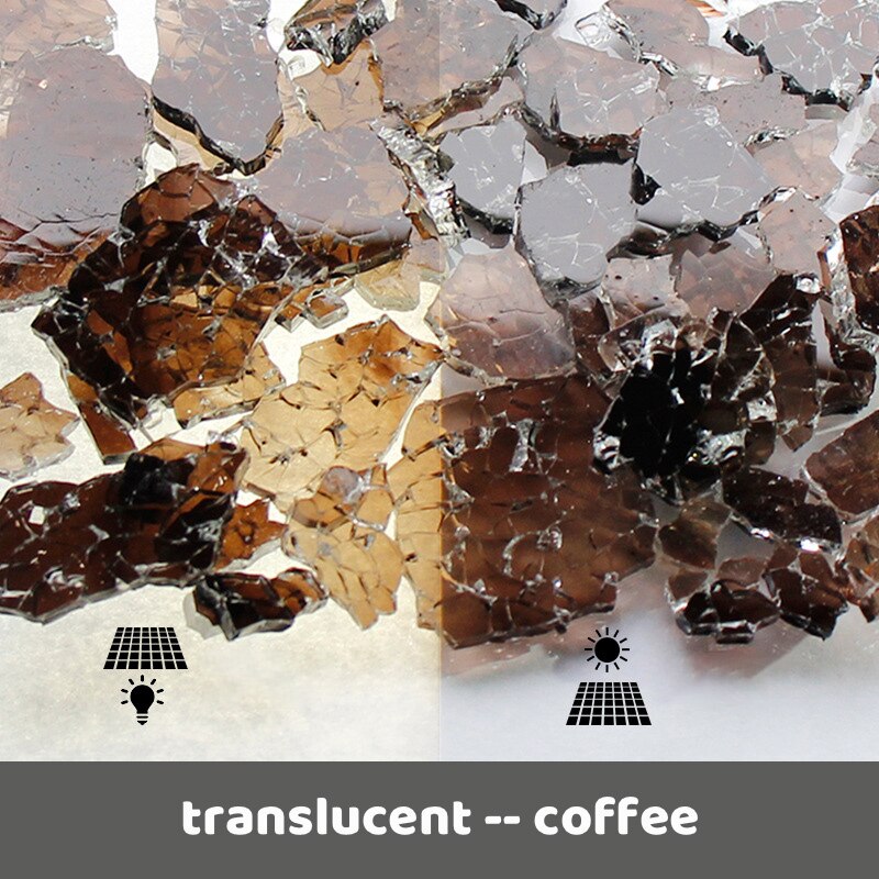 600g/21.16oz fragmentos de vidro translúcido mosaico telhas mulit cor espelho quebrado peças de vidro telha diy artesanato crack material: translucent coffee