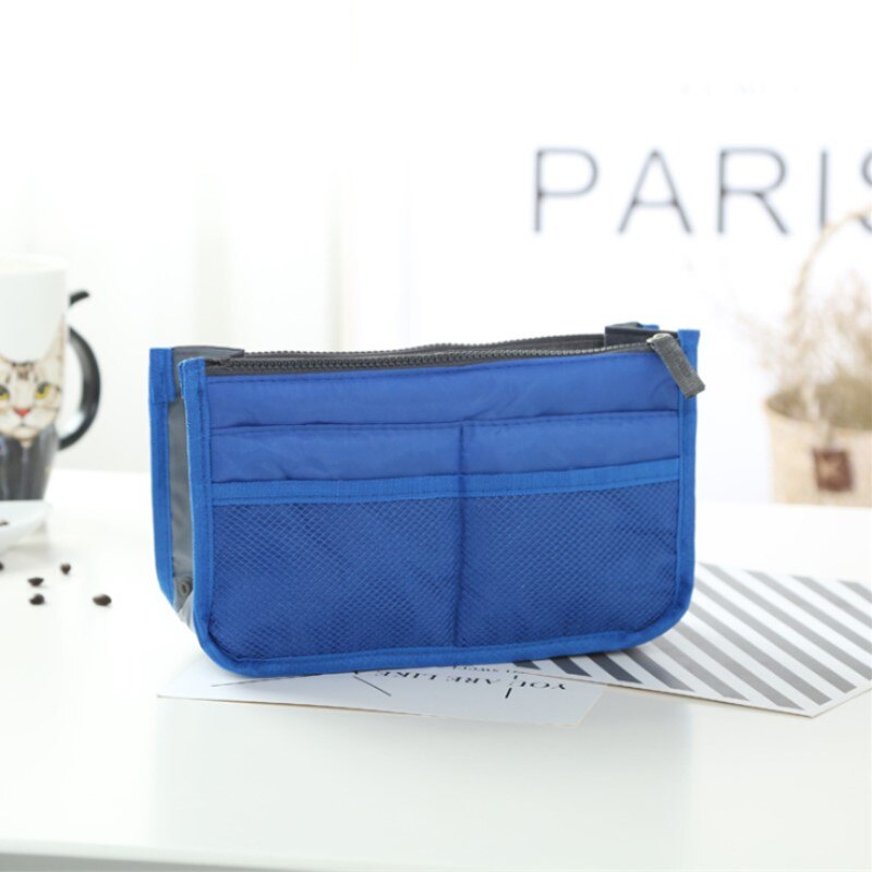 Bolsas de viaje multifuncionales de lona, bolsas de almacenamiento para cosméticos, bolsas de organizador informal para hombre y mujer: Blue