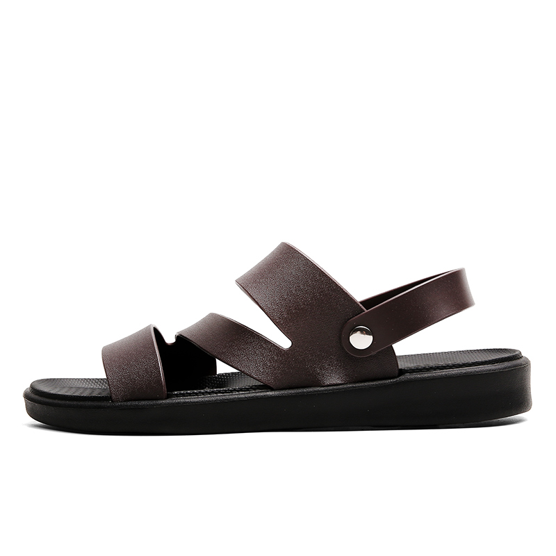 Herre romerske sandaler gladiator til læder casual størrelse 45 strand håndlavede komfortable hjemmesko herre massage letvægts åndbar: Brun / 45