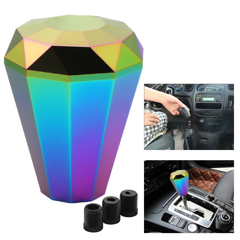 Più nuovo Disegno a Forma di diamante Da Corsa auto Universale Alluminio Cambio Manuale Bastone Pomello del cambio Leva del Cambio Pomello del cambio Da Corsa