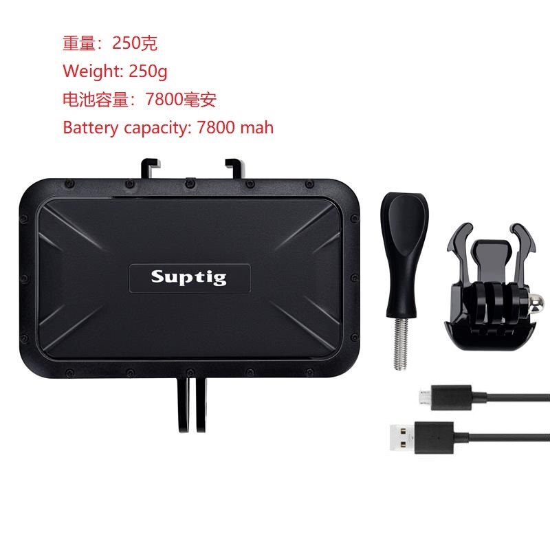 Suptig – chargeur de batterie 7800mAh, boîtier étanche pour caméra GoPro Hero 10/9/8/7/5/4/3 +/3 Action: G 345678910 power