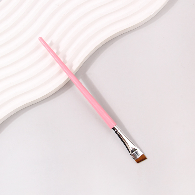 Brochas profesionales para delineador de ojos y cejas, brocha de maquillaje con hoja angular suave, delineador plano fino, herramientas de maquillaje para mujer: Rosa