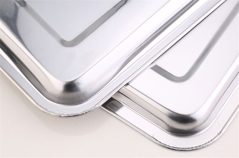 Stainless steel Storage Trays square plate thickening pans Rectangular tray Barbecue Deep rice dishes bbq kitchen accessories