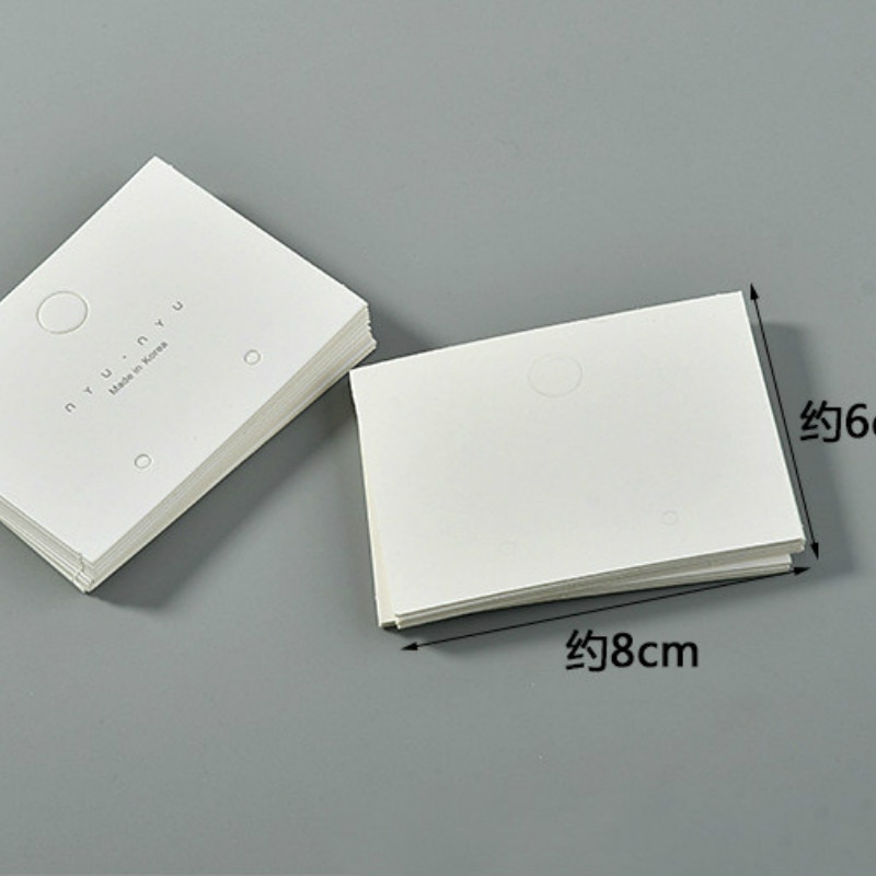 100pcs Jewelry Display Card Blank White Paper Cardboard Necklace Bracelet Earring Holder Packaging Cards Plastic Bag: 4(6x8cm)