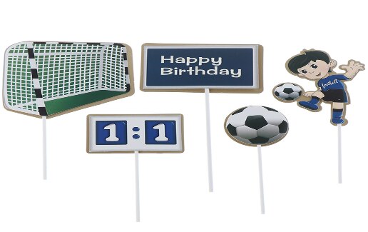 Fútbol adorno acrílico para pastel novedad fútbol topper para tarta de feliz cumpleaños para niños cumpleaños adornos de pastel de deportivos