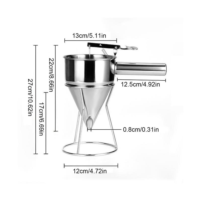 Teig Spender Kolben Trichter Pfannkuchen Teig Spender mit Stand Pfannkuchen Sirup Spender Küchen helfer für Pfannkuchen Sirup