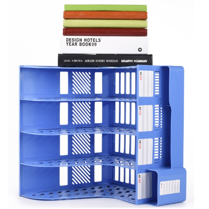 Bandeja de plástico para documentos, archivador con soporte para bolígrafo, organizador de archivos para escritorio, almacenamiento de escritorio, suministros de oficina, 3 colores