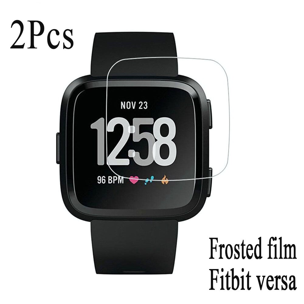 Smart watch protector film til fit bit versa/fit bit versa 2 hærdet glas tpu screen protector film guard tilbehør: Frostet til versa 1
