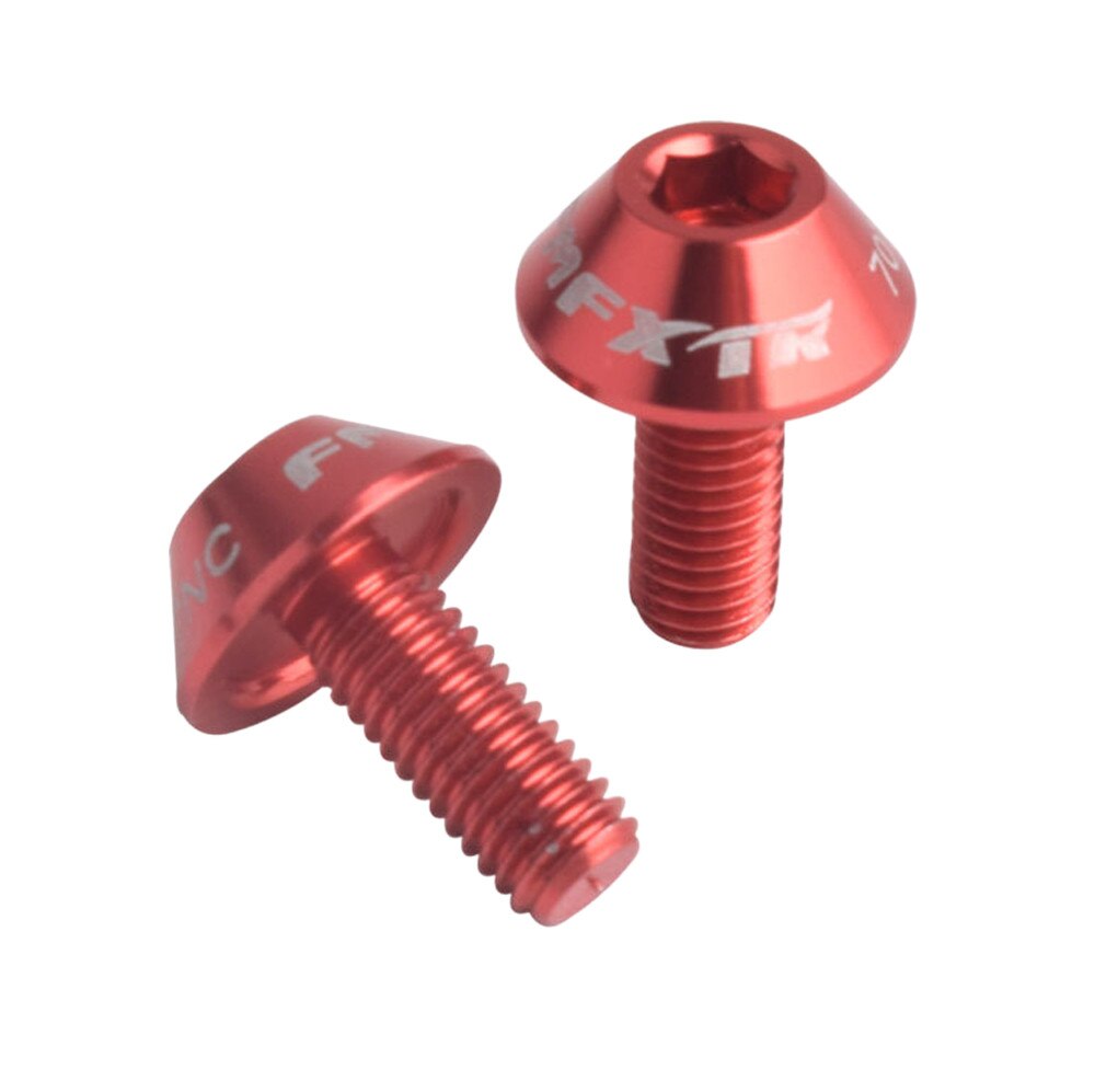 2 stuks aluminiumlegering fiets bidonhouder houder bouten schroef  m5 x 12mm waterkoker frame rek schroeven fiets installatie accessoires: Rood 