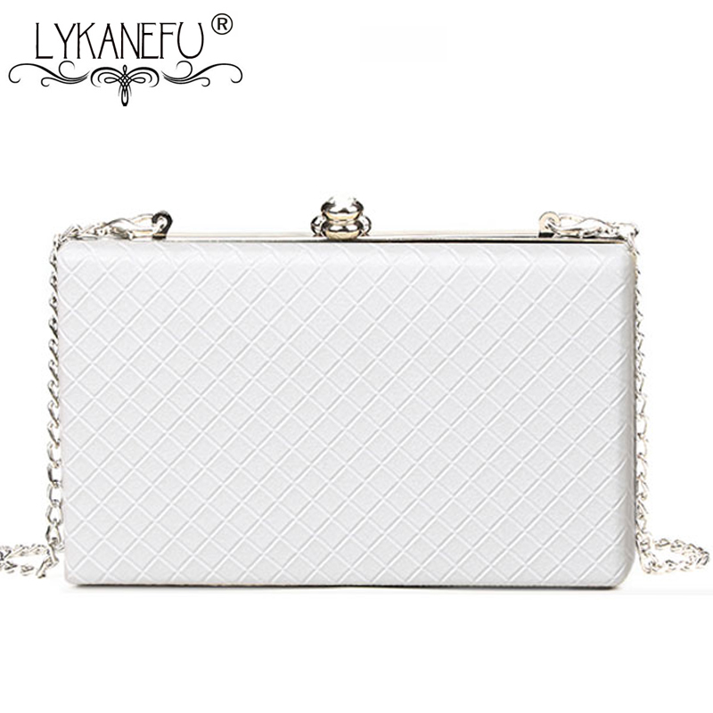 LYKANEFU-Bolso de noche con cadena para mujer, bolsa de mano con cierre de cerrojo, pequeño/grande, para boda