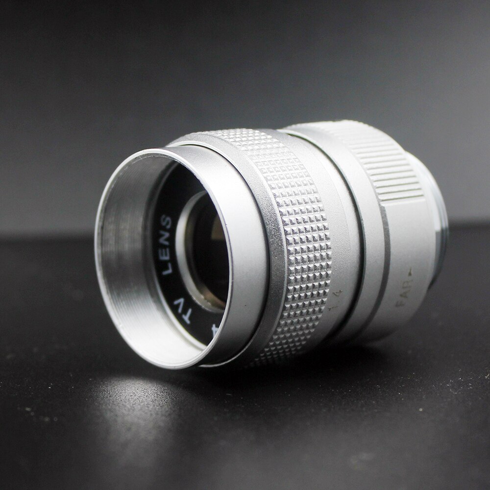 TV Lens/CCTV Lens industrial camera lens for C Mount Camera 25mm F1.4 in Black/Silver