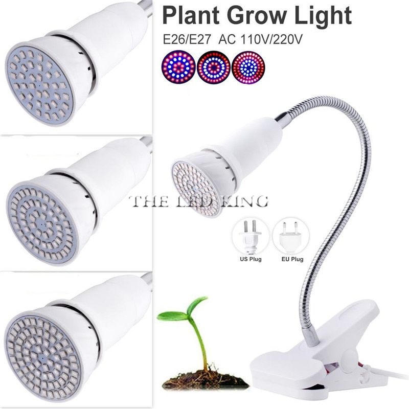 80 led plantengroeilamp lamp verlichtingsset bureauklem houder voor bloemen groente 200 zaden kas hydro aquarium