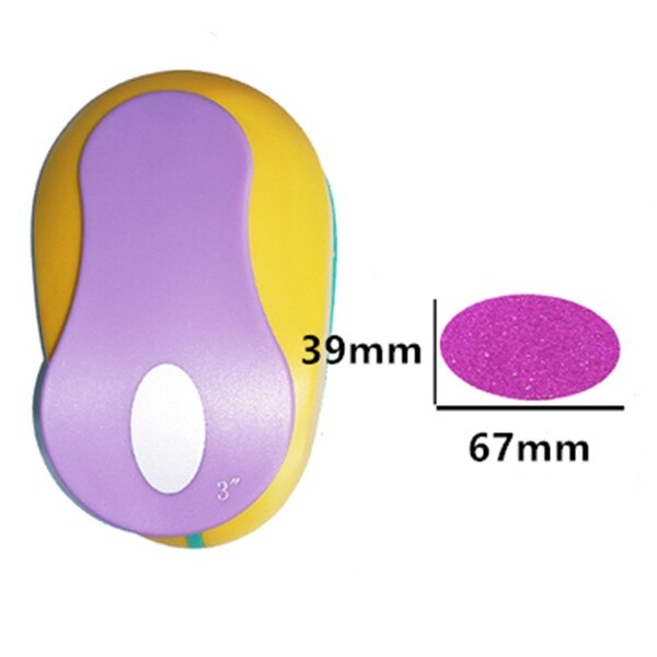 Perforadora De forma ovalada para manualidades, Cortador De Papel Ovalado De 10mm-76mm, para álbum De recortes, bricolaje, elipse, Perfurador,: 1pc 67x39mm