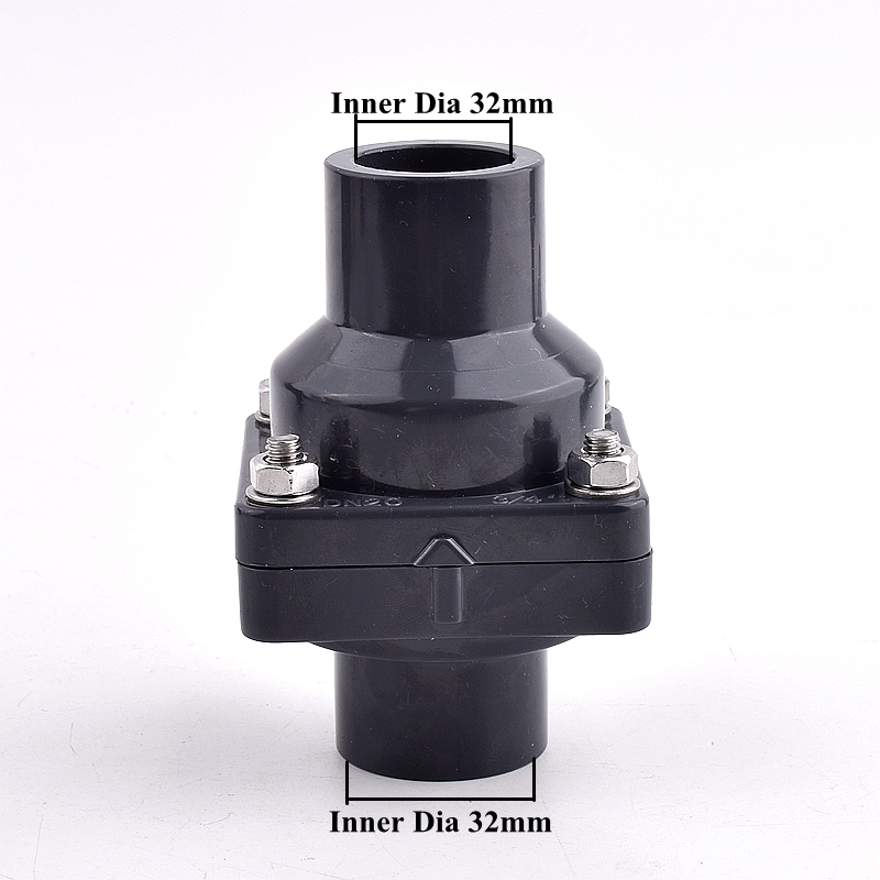 20~63mm PVC Check Valve Garden Sewer Drain Non Return Valve Tube Joint, Watering Irrigation System Water Pipe Connector Fittings: Silver