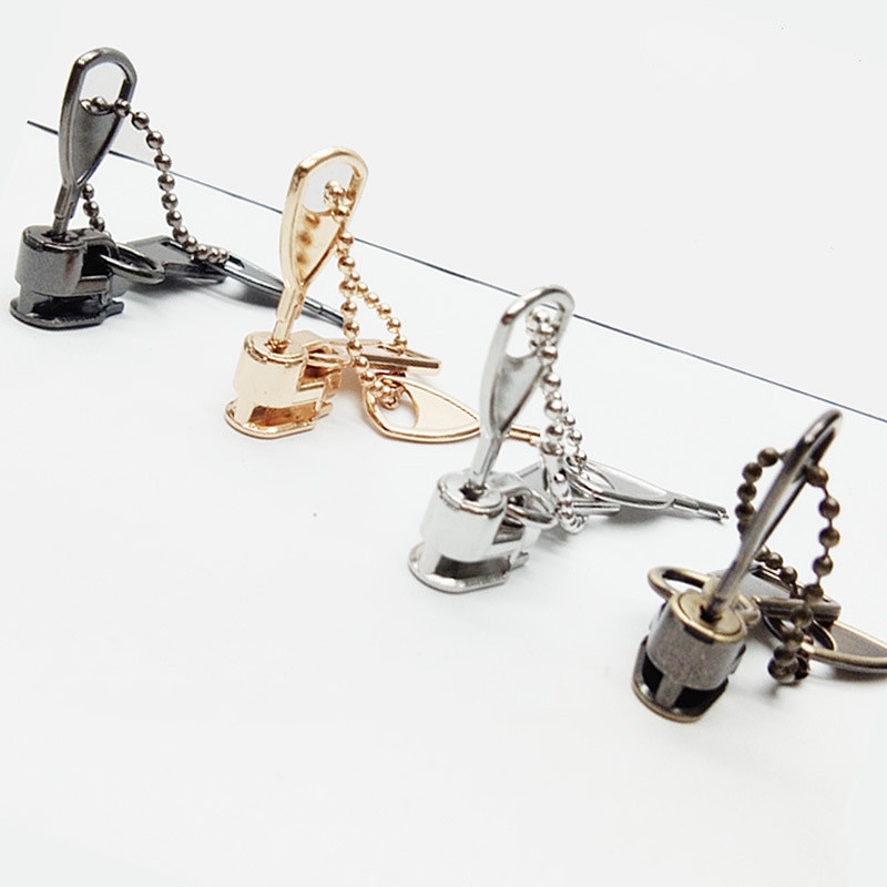 1pcs 5# Nylon Coil Zipper Key Lock Slider Locking Zip Pull Head DIY Handmade Accessories For Clothing Luggage